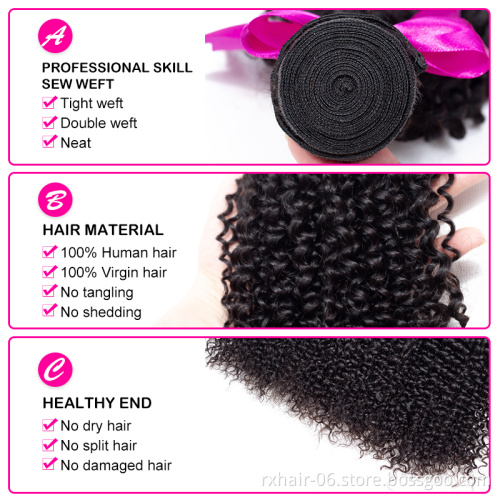 Indian Cuticle Aligned Burmese Kinky Curly Virgin Human Hair Bundles